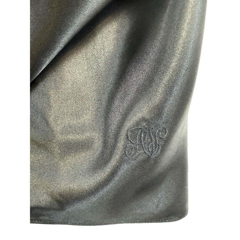 Vintage Adrienne Vitadini Medium Black satin Nightgown - Picture 7 of 8